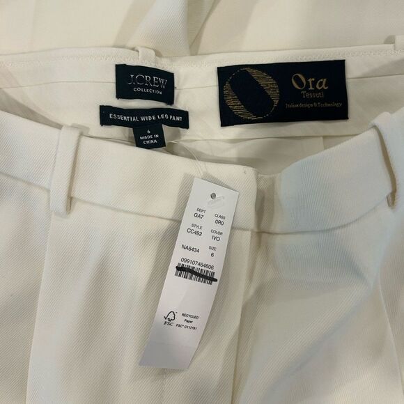 J. Crew Women’s Contrast-trim Wide-leg essential pant in wool blend Size 6 - Picture 4 of 5